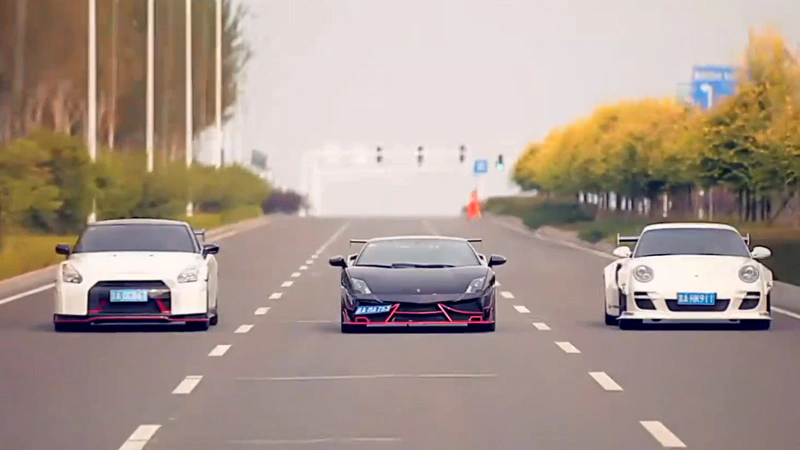 This is a movie of 3 super cars with carbon body kits