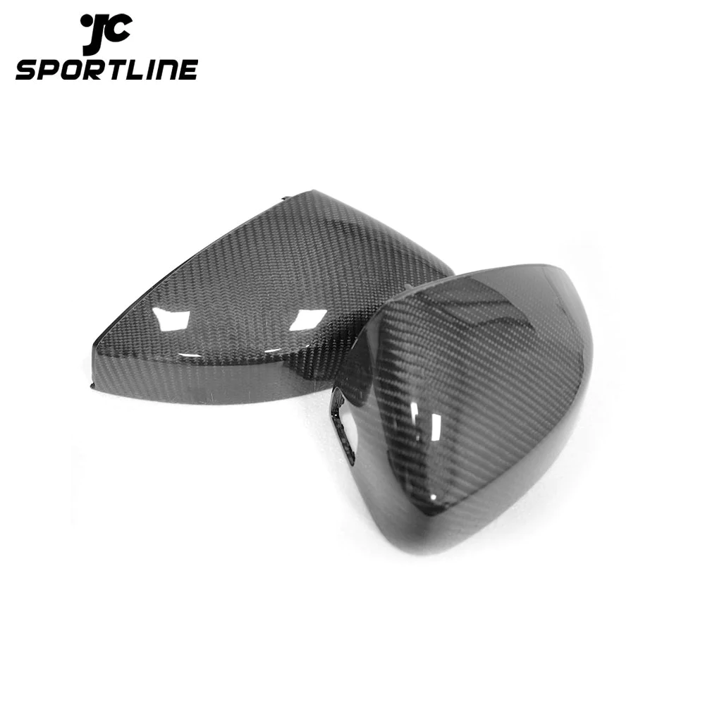 JC-XP1072-1 Pair Replacement A3 8V S3 RS3 Carbon Fiber Mirror Covers for Audi with Side Assistant hole