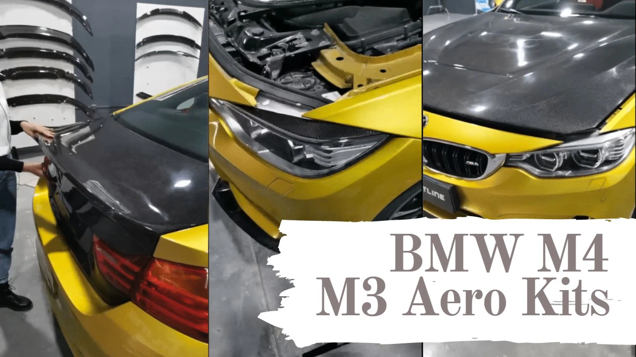 Say No to Chrome! Install BMW F82 M4 F80 M3 Carbon Fiber Aero Kits and Manufacturering