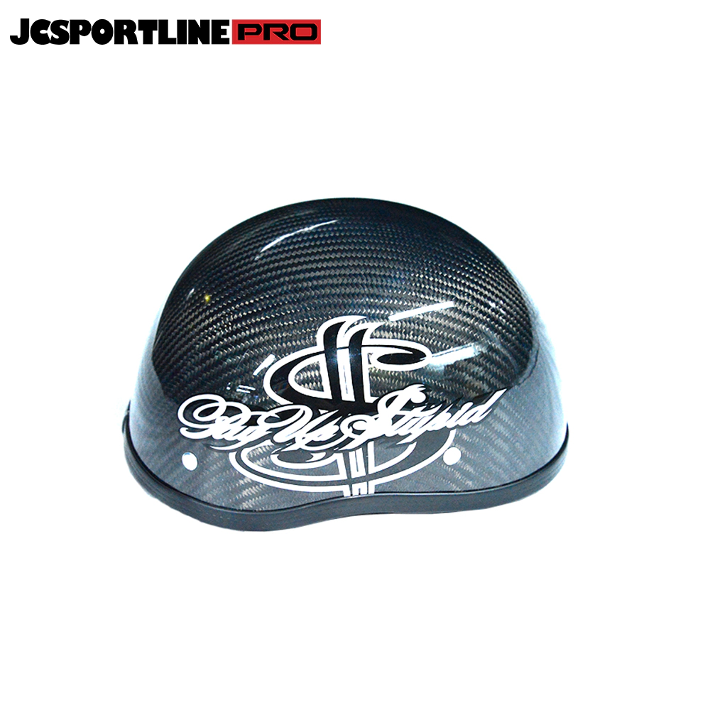 JC-YS001-BMJ  JCSPORTLINE Carbon Fiber Half Helmet for Motorcycle, Moped, Scooter and More (Gloss Black Dollar）